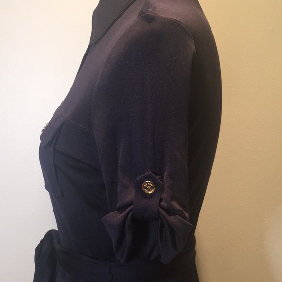 Tory Burch Julianne 100% Silk Button Down Navy Blue Dress - Small (without sash) - Picture 11 of 16